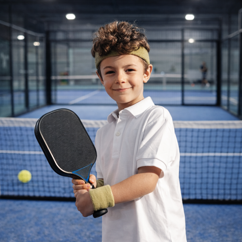 enfant jouant au padel